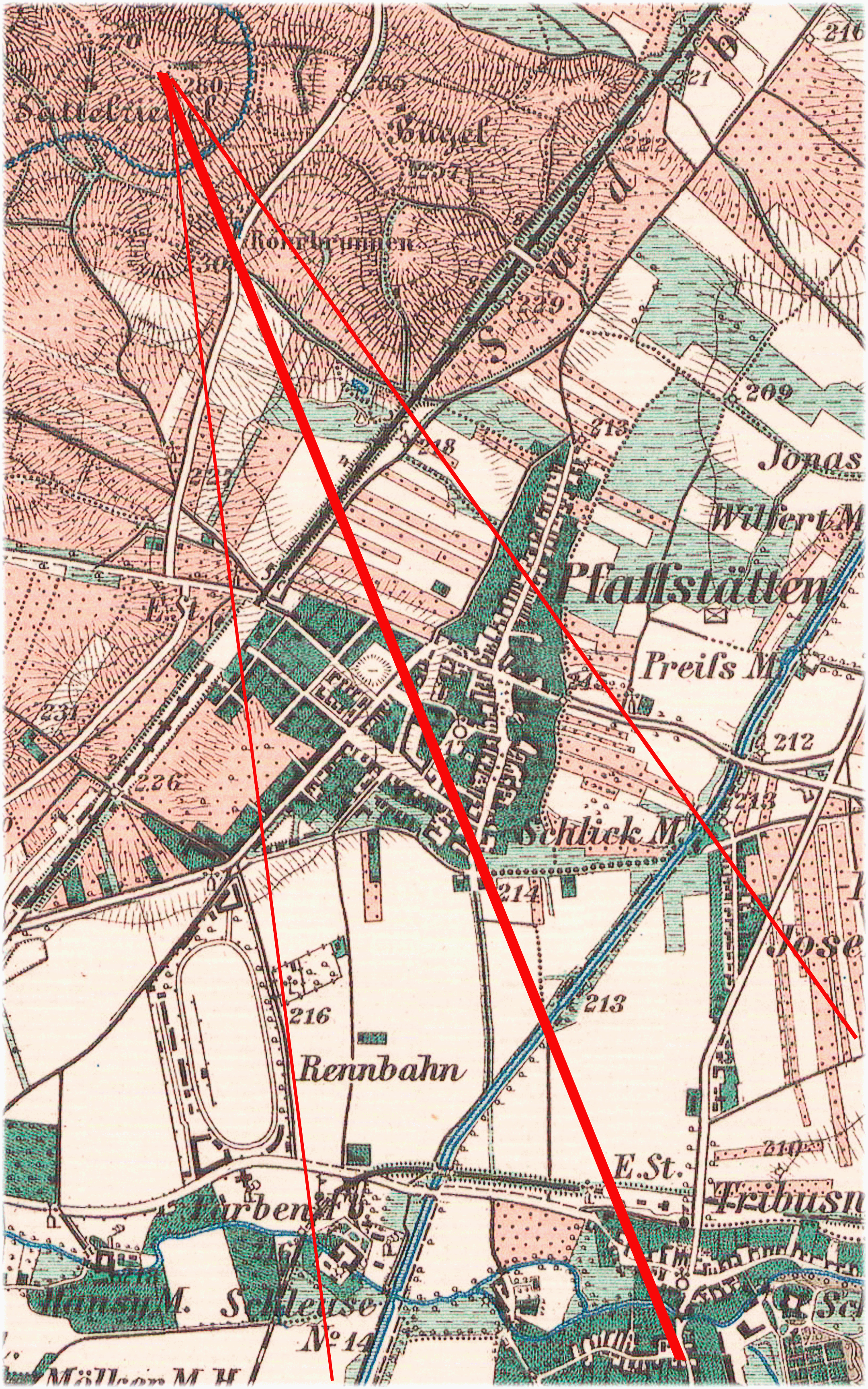 1896 Pfaffstätten Karte